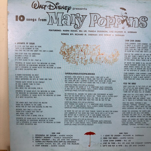 Vintage 1964 Walt Disney: 10 Songs From Mary Poppins Vinyl - Picture 5 of 10